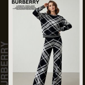 버버리 여성 25-876 체크 바지 니트 세트