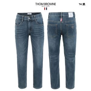 톰브라운 융기모 인디고 히든 밴딩 슬림 청바지