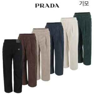 프라다 융본딩 코듀로이 와이드 핀턱 팬츠 (바지)