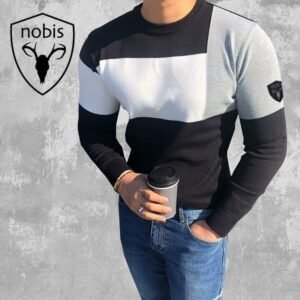 노비스 퍼즐 배색 니트