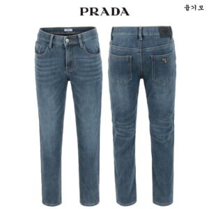 프라다 융기모 인디고 히든밴딩 슬림 청바지