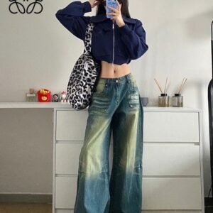 로에베 리벳 오일 워싱 데님 청바지(여성)