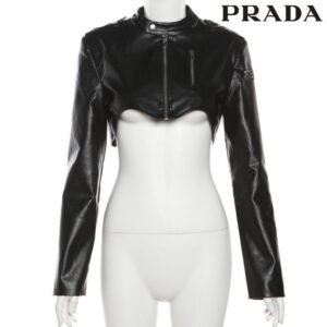 프라다 플레이트 볼레로 가죽 자켓(여성)