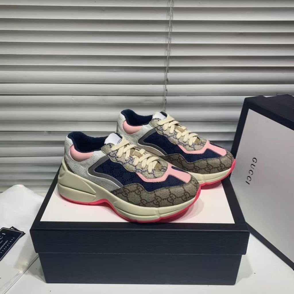 구찌 여성 뉴 라이톤 스니커즈(베이지 핑크) - 이미지 3