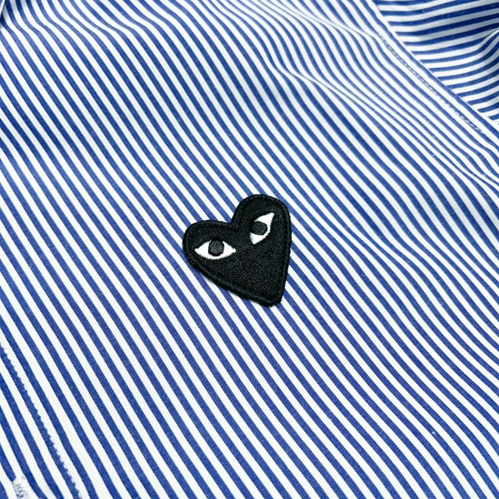 꼼데가르송 스트라이프 셔츠(소라+블랙) - 이미지 12