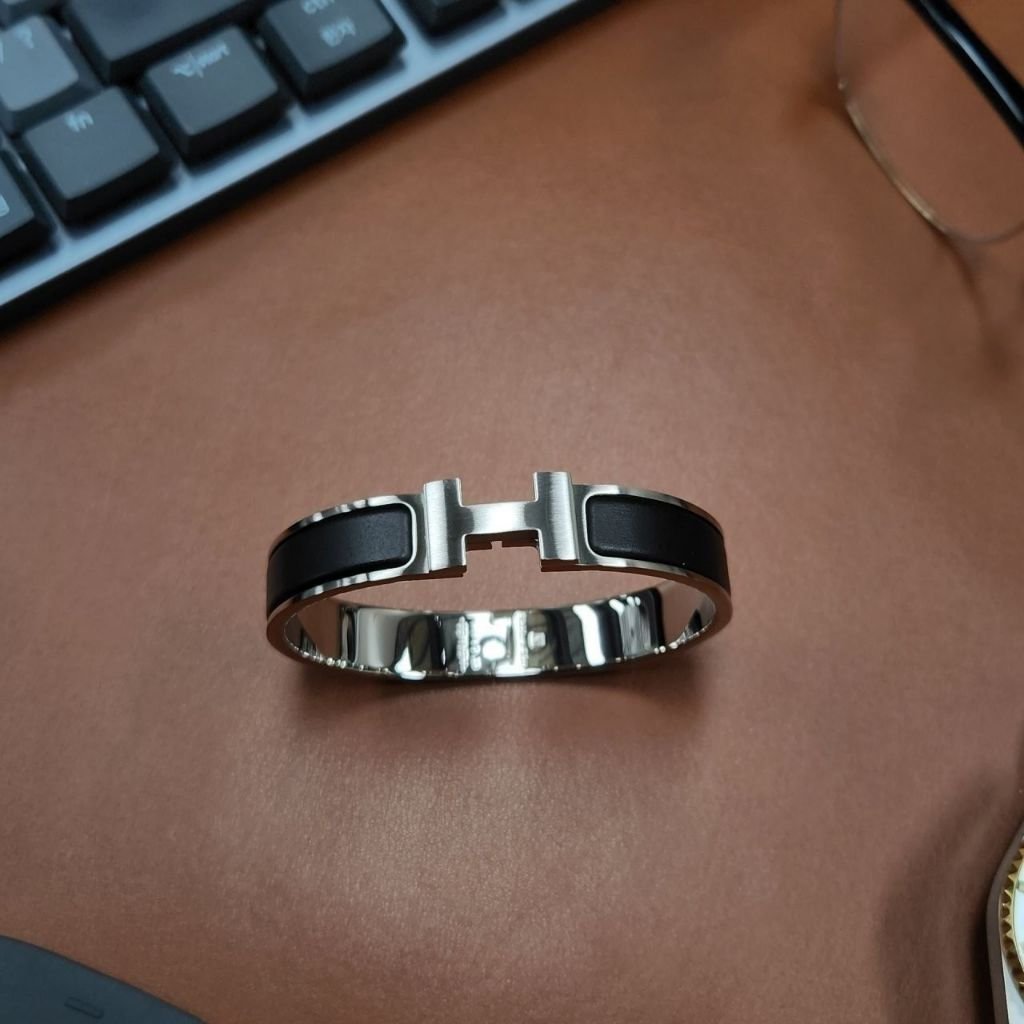 에르메스 491 클릭아슈 올블랙 무광 팔찌(남성) - 이미지 4