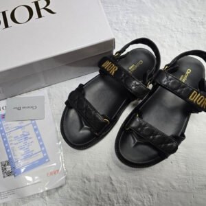 디올 카프 스킨 샌들(블랙)