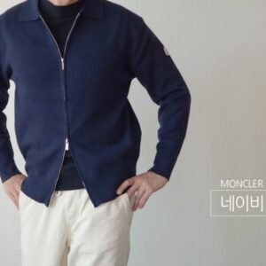 몽클레어 카라 니트 집업(캐시+투웨이)