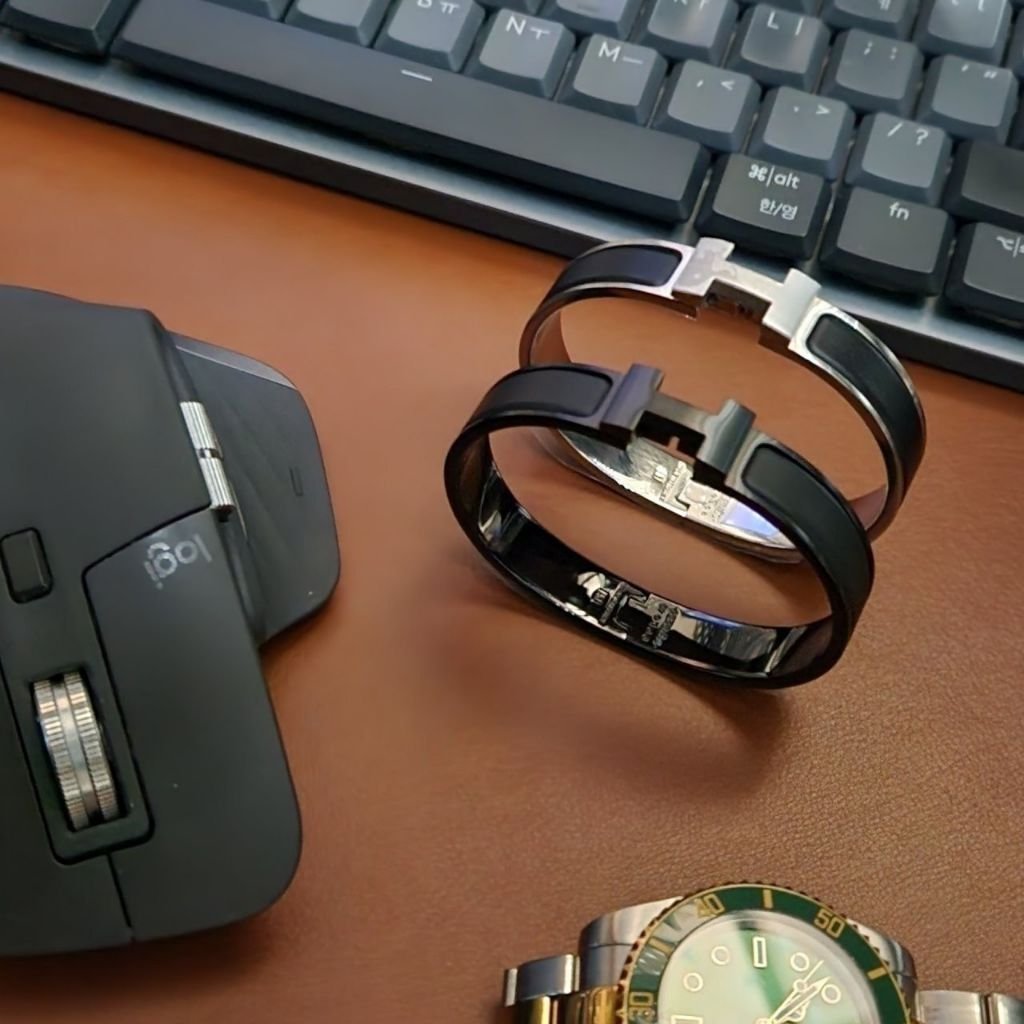 에르메스 491 클릭아슈 올블랙 무광 팔찌(남성) - 이미지 17