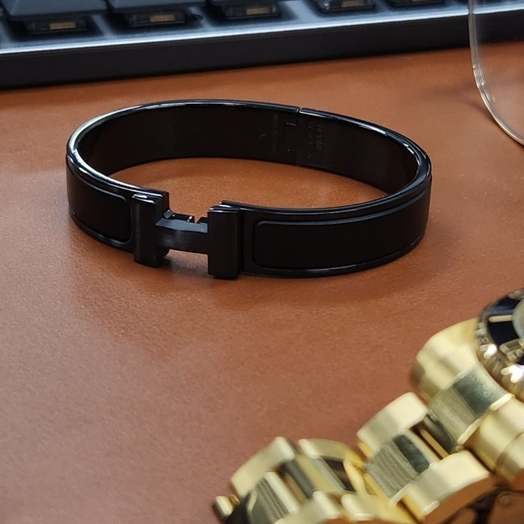 에르메스 491 클릭아슈 올블랙 무광 팔찌(남성) - 이미지 8