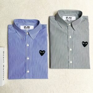 꼼데가르송 스트라이프 셔츠(소라+블랙)