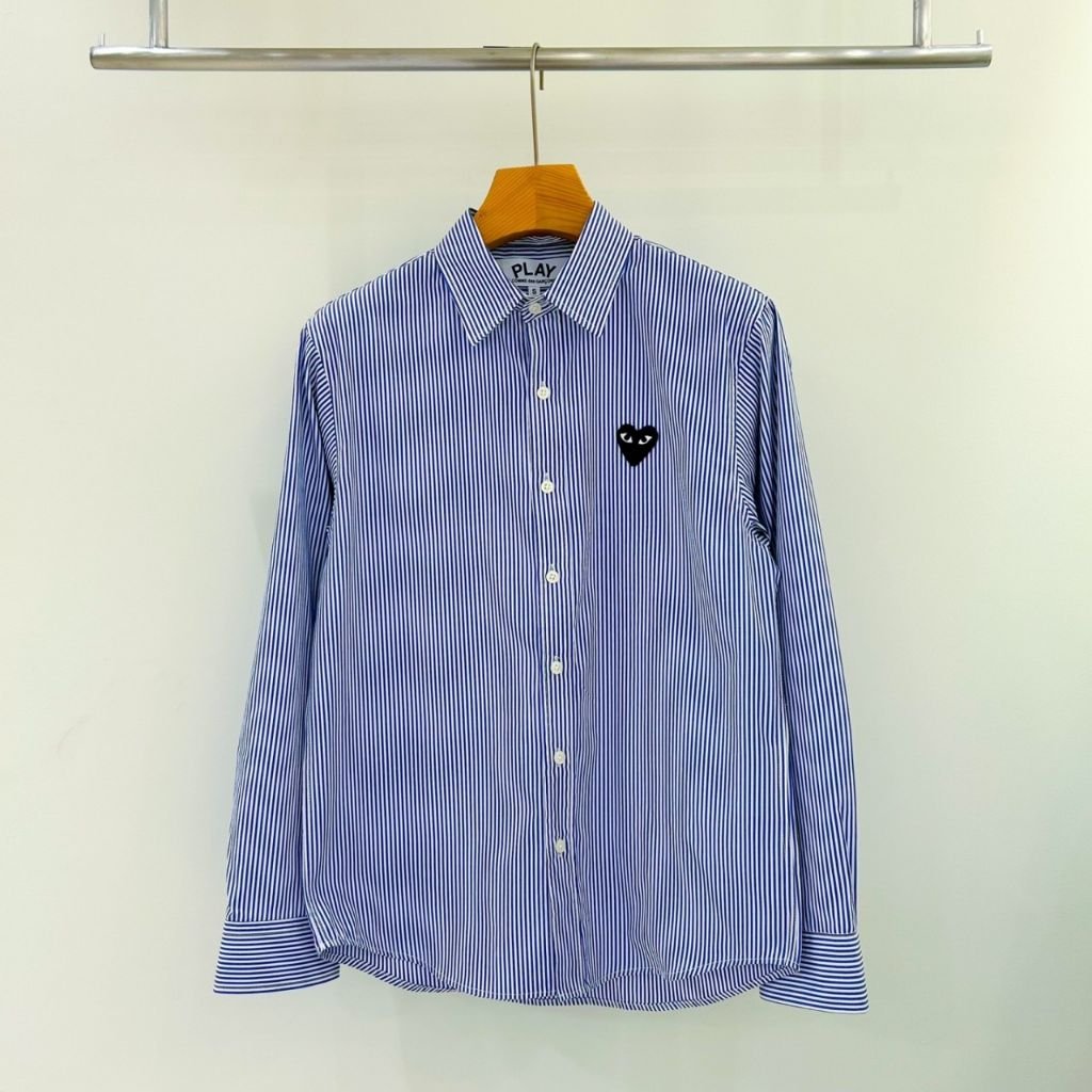 꼼데가르송 스트라이프 셔츠(소라+블랙) - 이미지 11