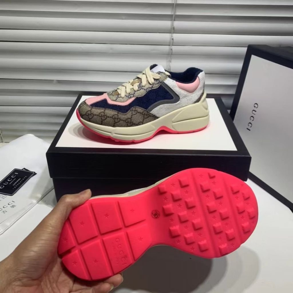 구찌 여성 뉴 라이톤 스니커즈(베이지 핑크) - 이미지 5