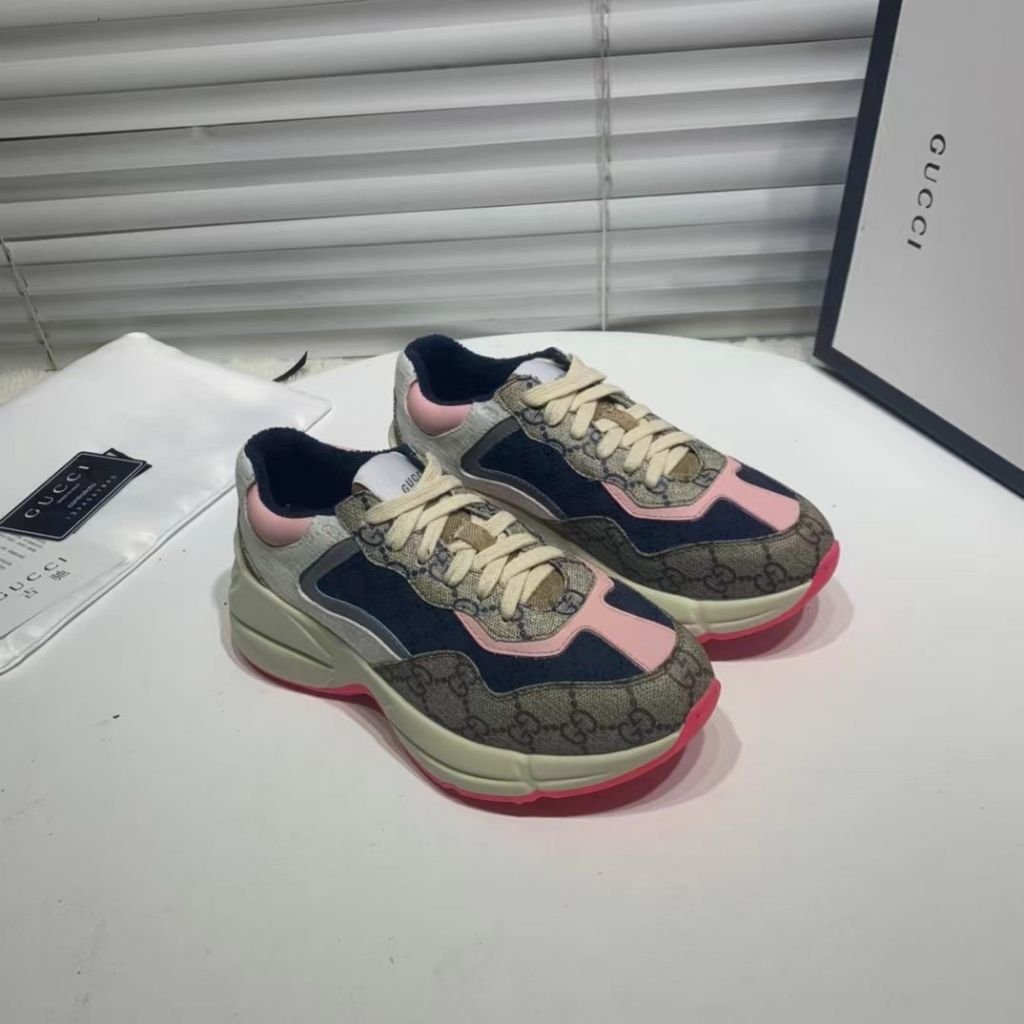 구찌 여성 뉴 라이톤 스니커즈(베이지 핑크) - 이미지 8